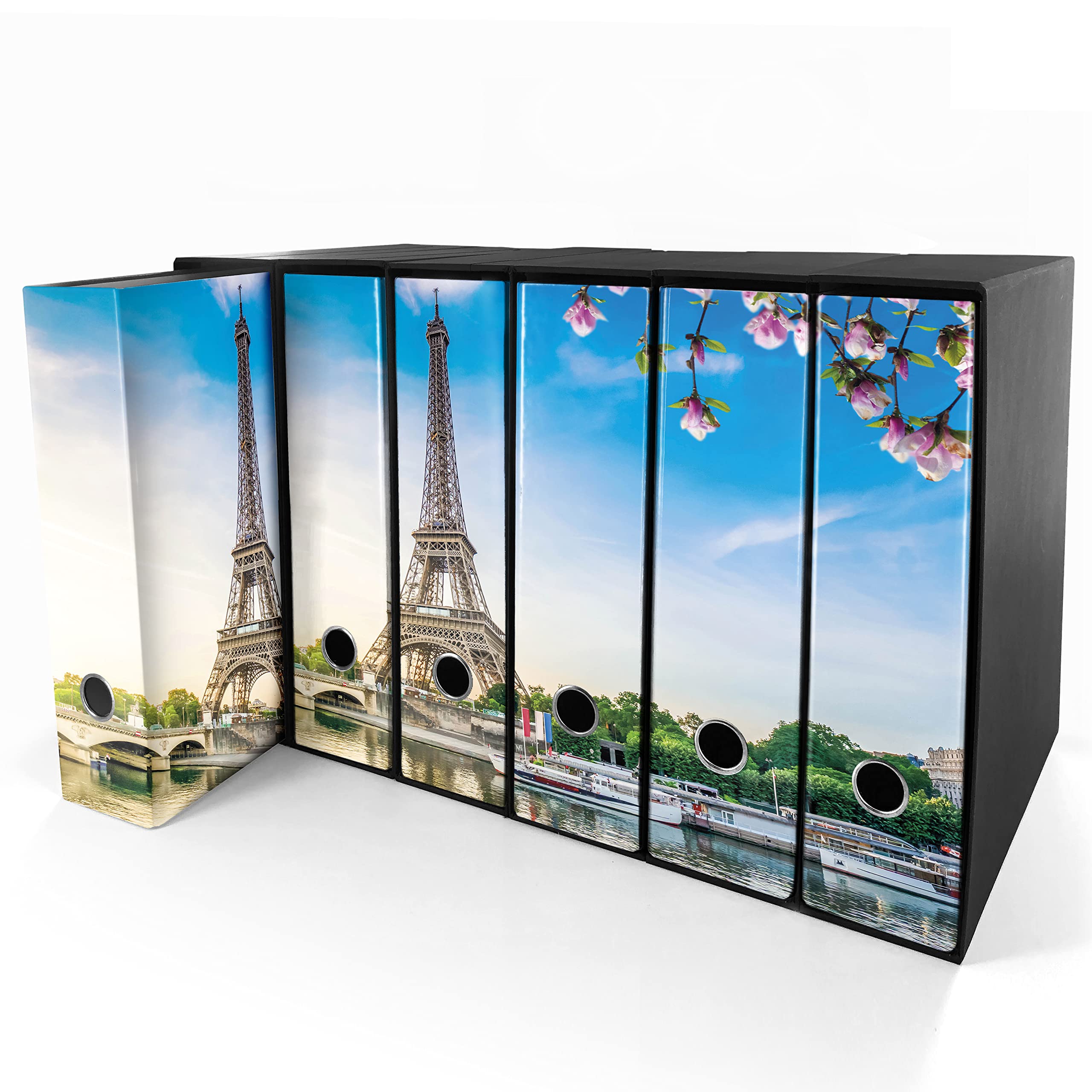 Set da 6 raccoglitori ad anelli PARIGI - Faldoni SHAREPRINTING (H34 con 2 anelli)