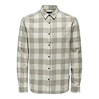Only & Sons Camicia da Uomo ONSGUDMUND, Bianco