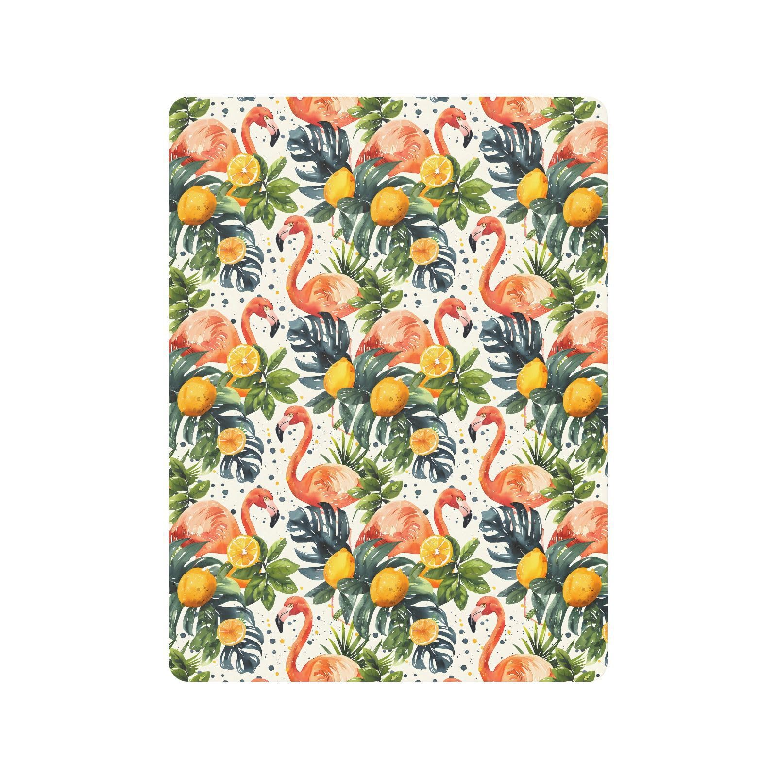 Babybettlaken für Jungen und Mädchen, weiche Standardmatratze, 71,1 x 132,1 cm, Pink Flamingo Zitronengelb