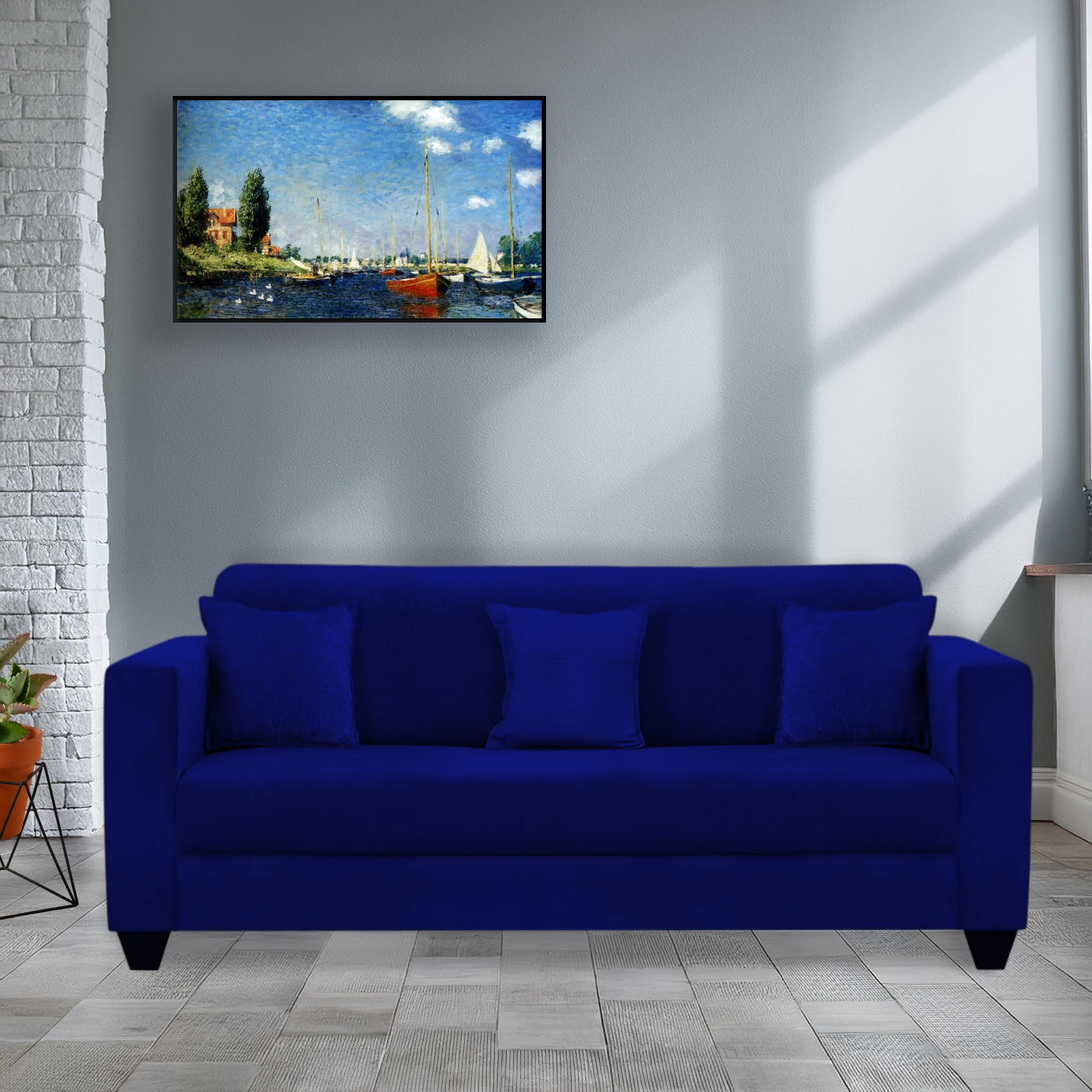 The Mint club Furnitures Aura Sofa Set for Living Room (Sapphire, 3 Seater Sofa) (B0DCS8MJXR) Amazon Price History, Amazon Price Tracker