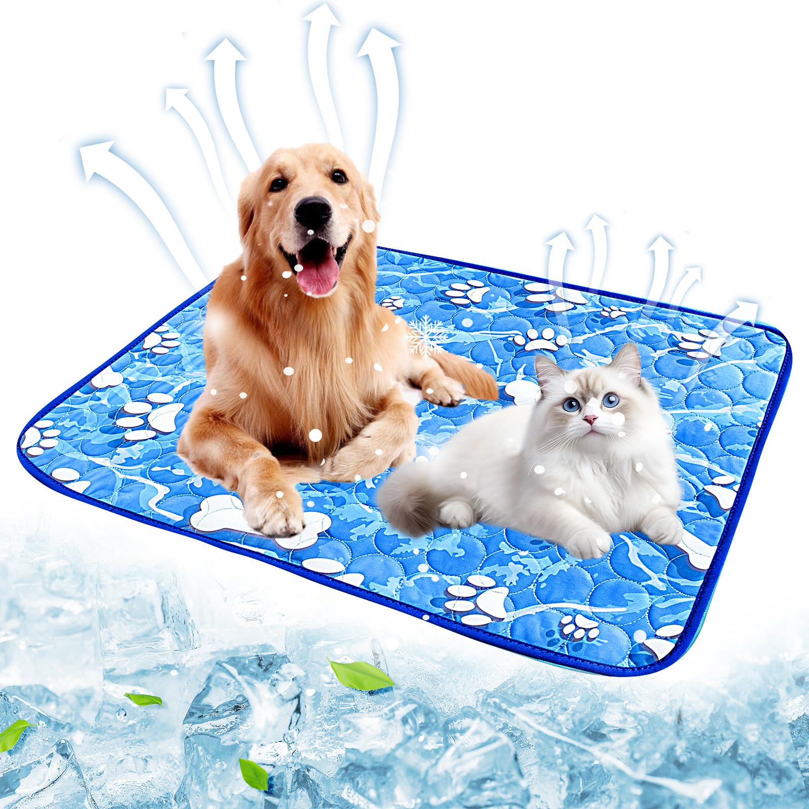 Dog Cooling Mat,Non-Toxic Breathable Ice Cooling Pad for Pets,Scratch-resistant Durable Pet Cool Mat,Washable Non-Slip Blanket for Dogs and Cats Grate Sofa Bed Outdoor,Pets Cool in Hot Summer(L)