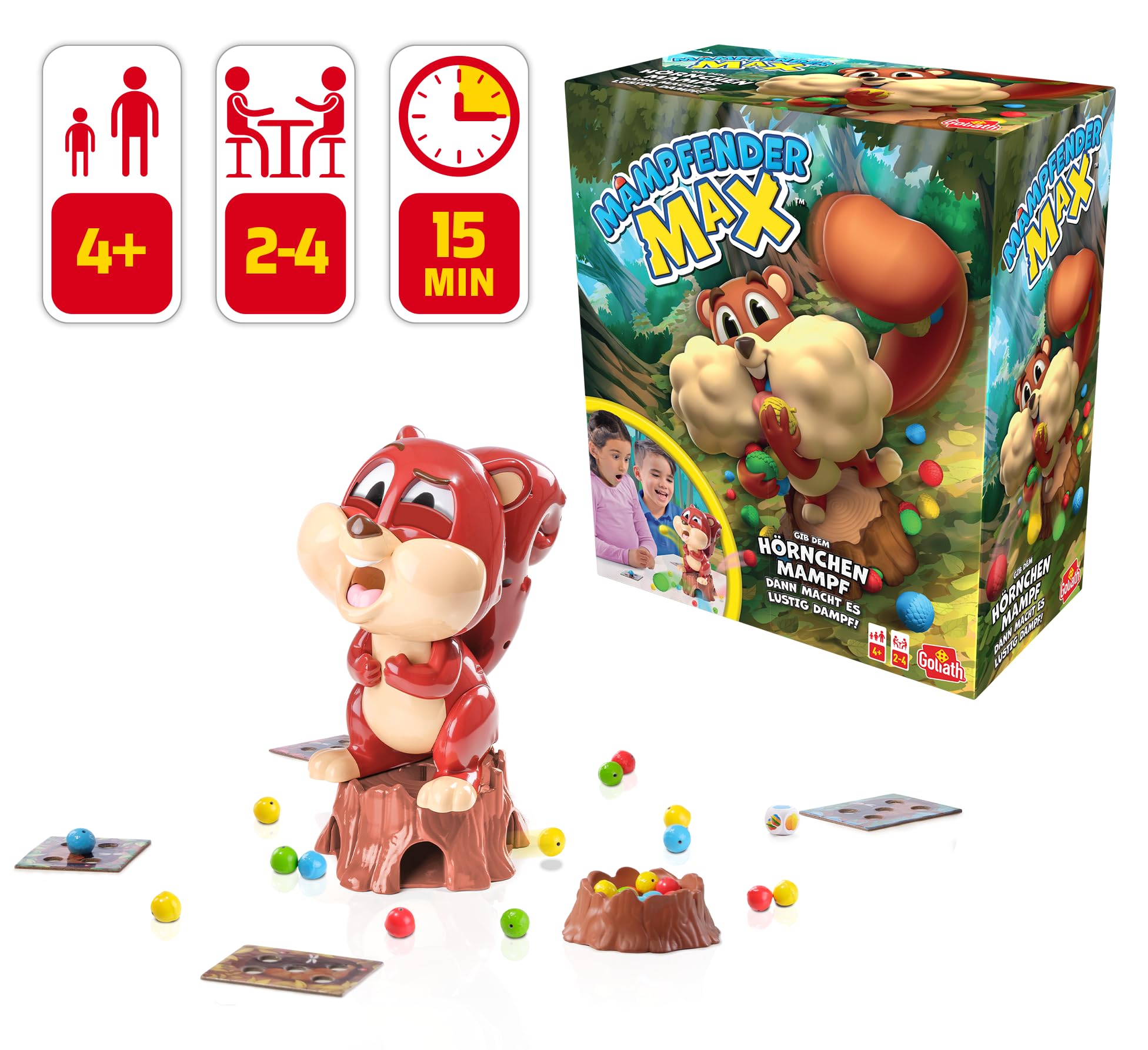 Goliath Mampfender MAX, Juegos de Mesa para niños a Partir de 4 años, Juego de Mesa para 2 a 4 Jugadores, Juego Divertido para niños, Jugar con la Familia o con Amigos