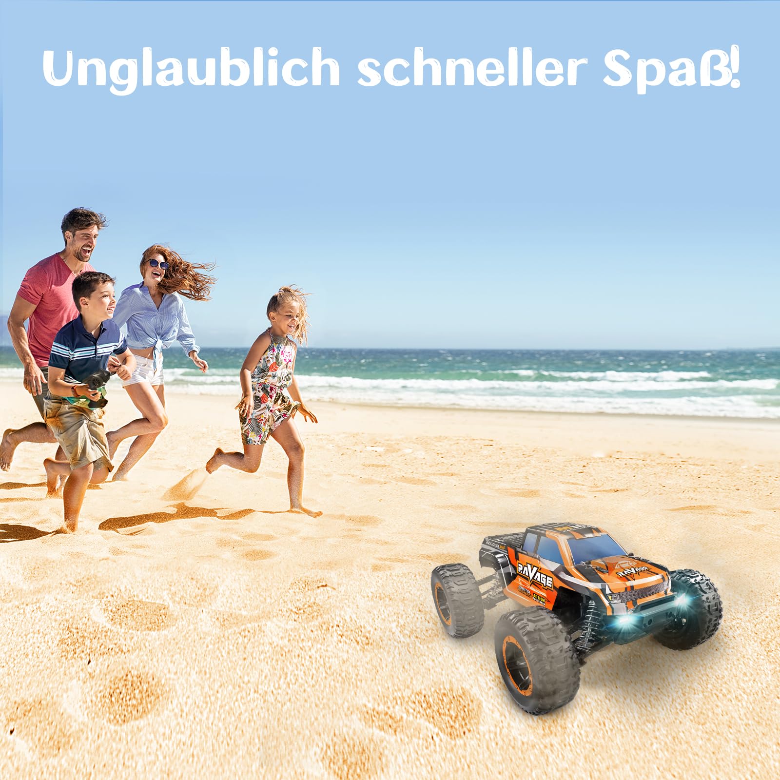 Loolinn | Ferngesteuertes Auto als Geschenk für Kinder und Erwachsene - Hobby Klasse, Sehr langlebig, Maßstab 1:16, 4WD, Höchstgeschwindigkeit 30km/h, Einstellbare Geschwindigkeit - Festtagsgeschenk