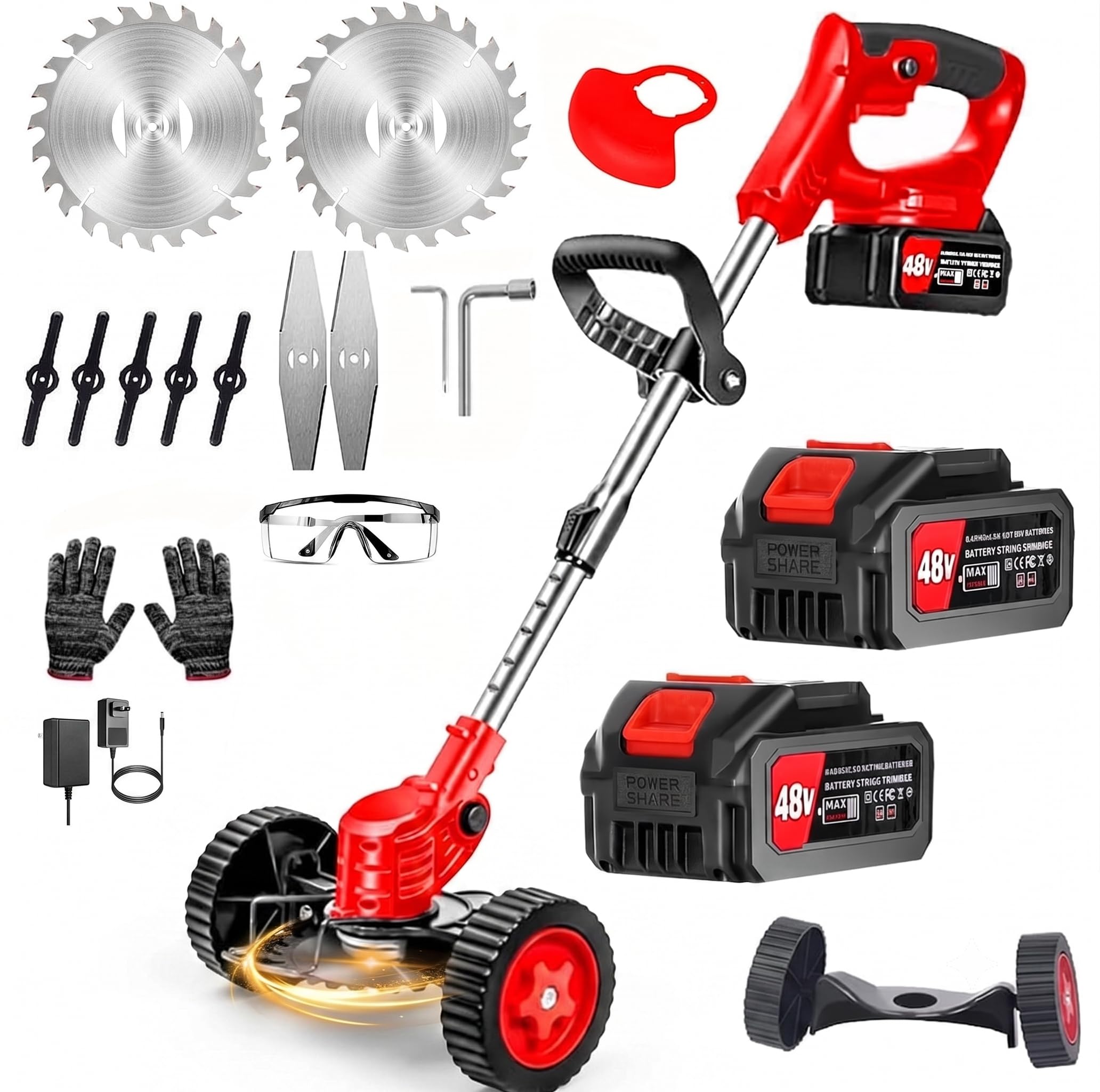 KOSMER Cordless Grass Trimmer - 2-in-1 Mower & Edge Cutter -1