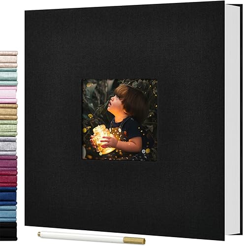 Álbum de fotos autoadhesivo con ventana de visualización de imágenes, álbum de recortes de bricolaje para imagen de 4 x 6, 5 x 7, 8 x 10, 40 páginas