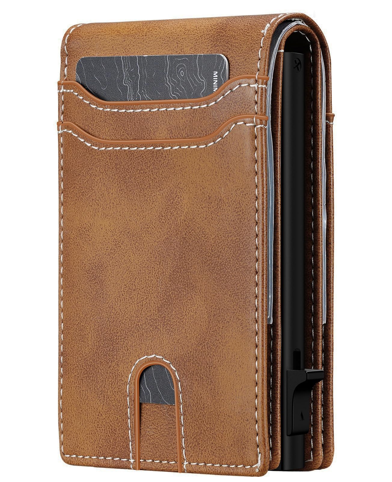 furid Card Wallet For Men Slim: Smart Wallet - Rfid Minimalist Front Pocket with ID Window Pop Up Wallet Gift For Male