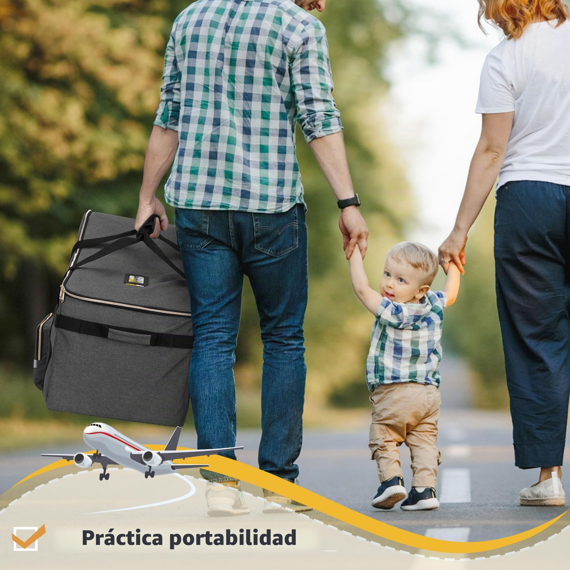 Teamoy Bolsa de Viaje para Asiento de Automóvil Infantil Compatible con Todos Los Asientos y Bases de Automóvil Nuna Pipa, Fundas de Asiento de Automóvil para Viajes en Avión, Gris