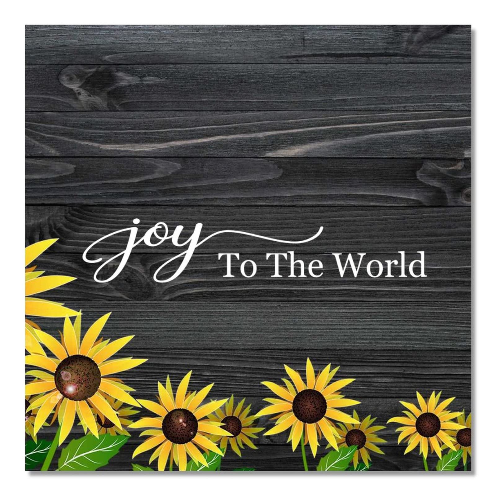 Citations décoratives Joy To The World sur panneau bois pour votre foyer