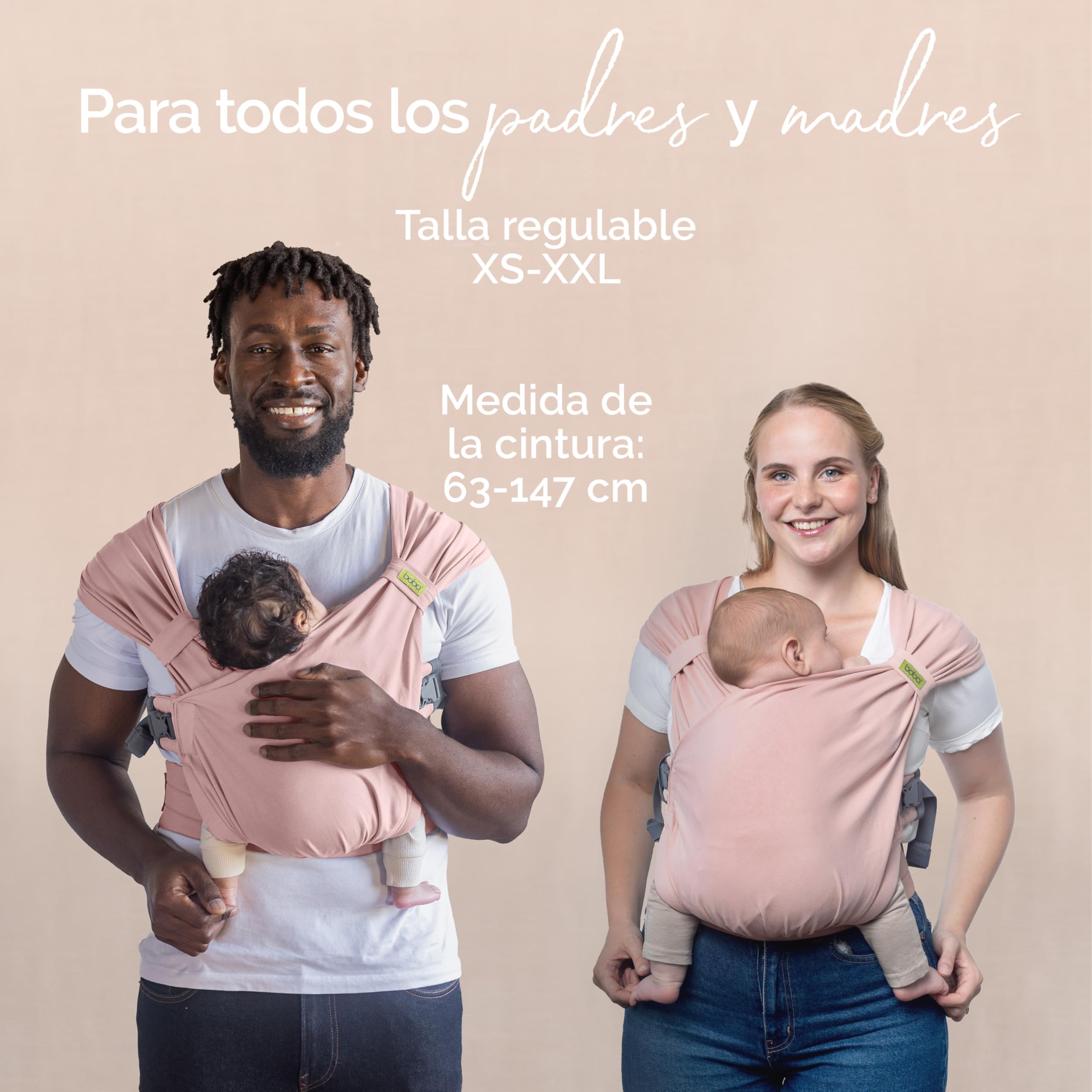 Boba Bliss Portabebés Recién Nacidos y Niños Pequeños, Mochila Portabebés Ergonómica, Fular Portabebé 2 en 1, Canguro para Bebé sin Ataduras, Fular Portabebé Suave y Elástico, 3-15kg (Bloom Bliss) — view 6