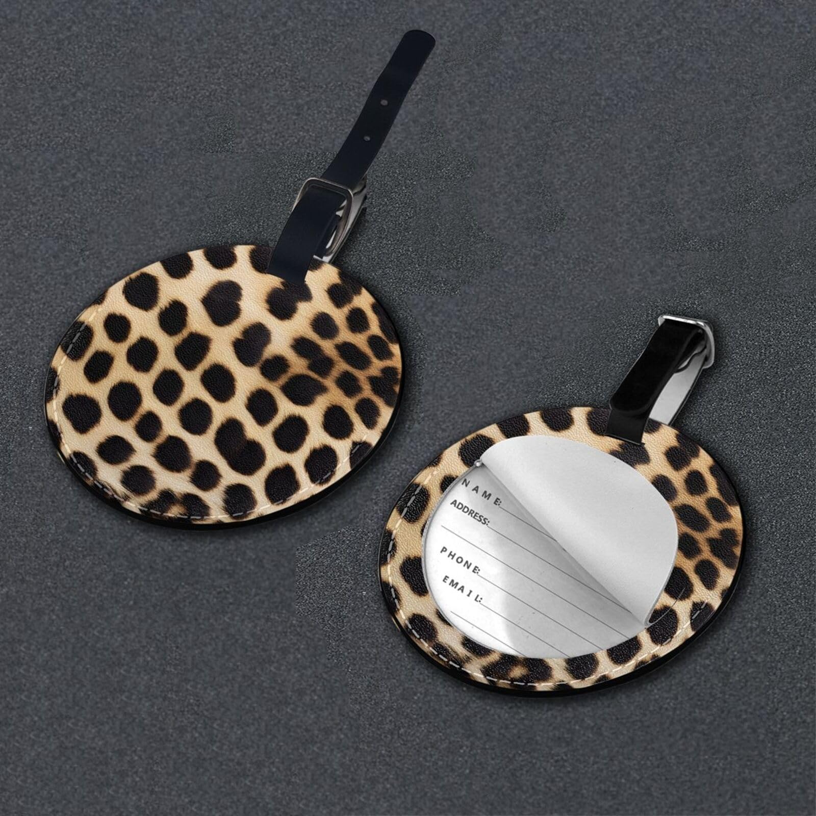 Gepäckanhänger mit Leopardenmuster, 6 Stück, Gepäckanhänger, Koffer, Gepäckanhänger mit Etiketten, Reisetaschen, PVC