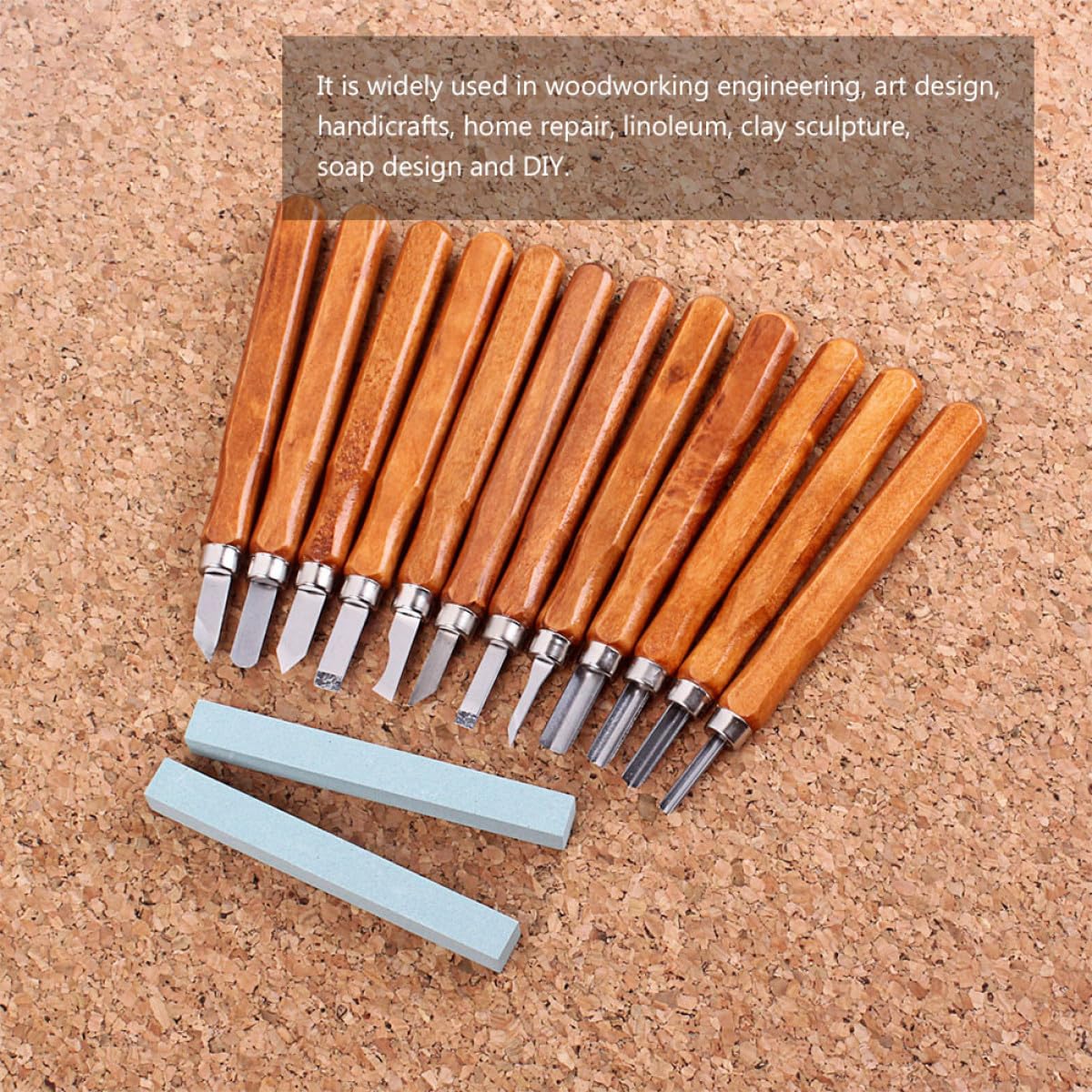 Homoyoyo Teiliges Stecheisen Set Holz mit Schleifstein und Canvas Tasche Ergonomisch Geformte Holzschnitzwerkzeuge für Anfänger für Basswood Kiefer Speckstein und Tonarbeiten