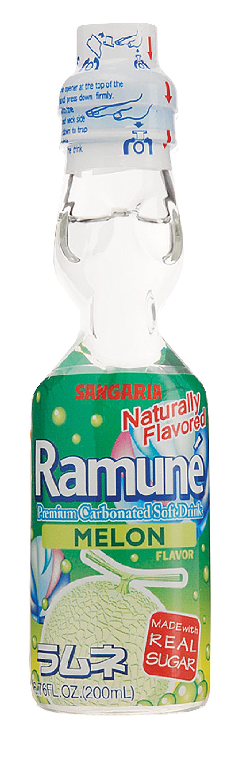 Sangaria Ramune 6.76oz Melon Soda