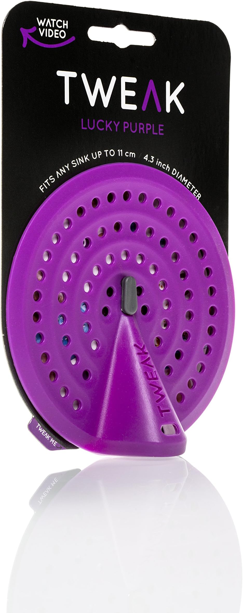 Original TWEAK Strainer - Flexible Kitchen Sink Strainer, Durable, Effective and Easy to Use. Made of 100% Silicone, Fits Any Sink Up to 11 cm / 4.3 INCH Diameter (Lucky Purple)