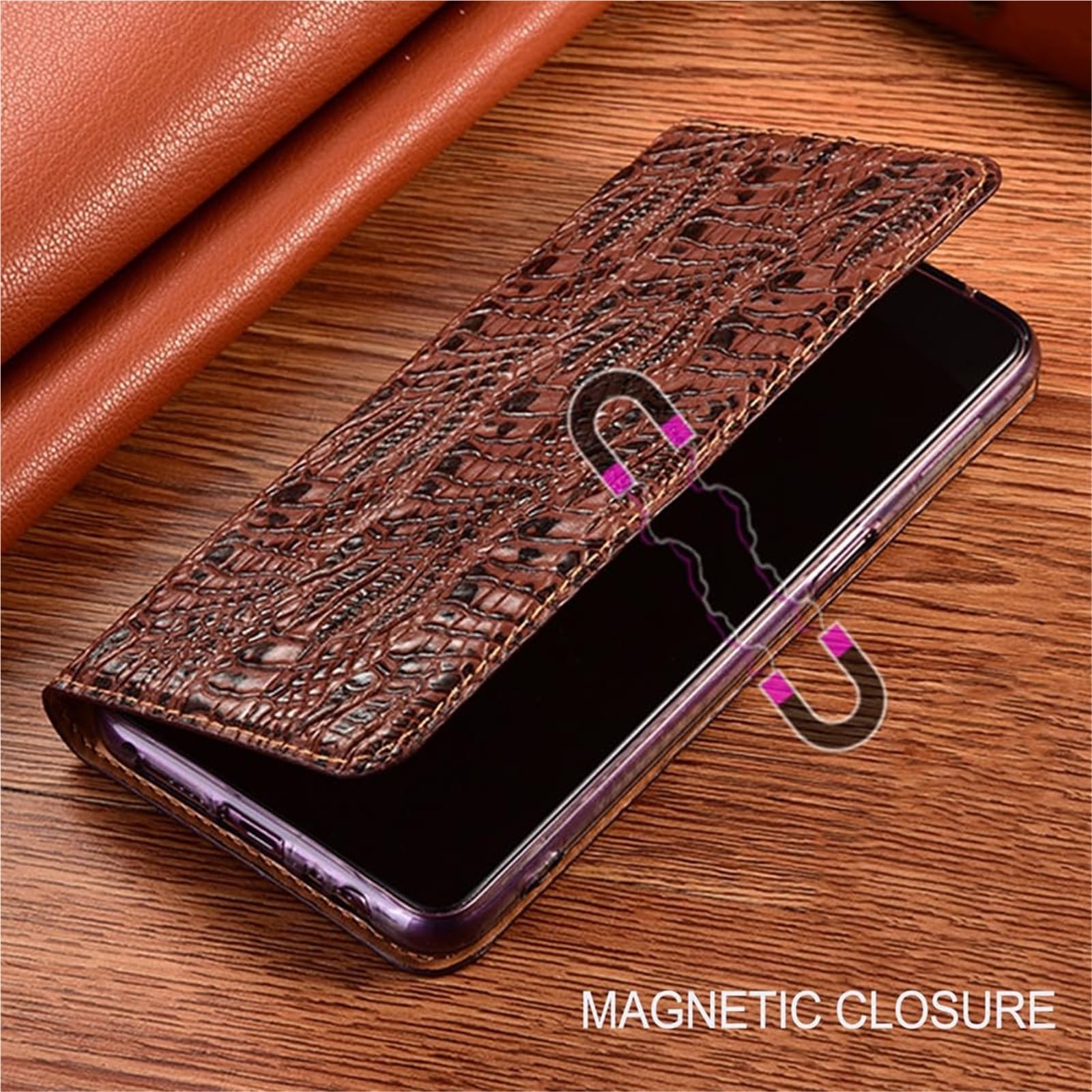 For IPhone 17 Pro Max/17 Pro/17 Air/17, Oryginalna Skórzana Obudowa Z Antypoślizgową Podpórką(Brązowy,17 Pro Max)