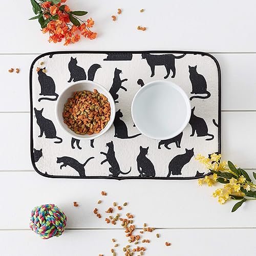Miniatura 4 de Bone Dry Felpudo lavable a máquina, ultra absorbente para mascotas, 12x18, silueta de gato