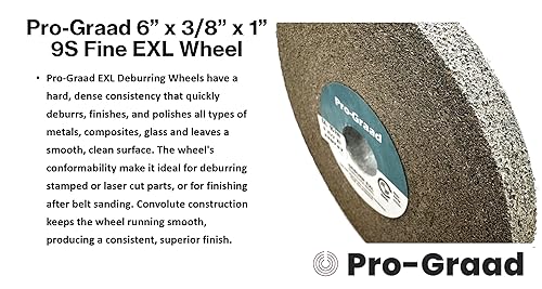 Miniatura 24 de EXL 09549 - Rueda de desbarbado, 6 x 1 pulgada x 1 pulgada fina, carburo de silicio, rueda de desbarbado, acabado y pulido de metal, convoluto, 09549