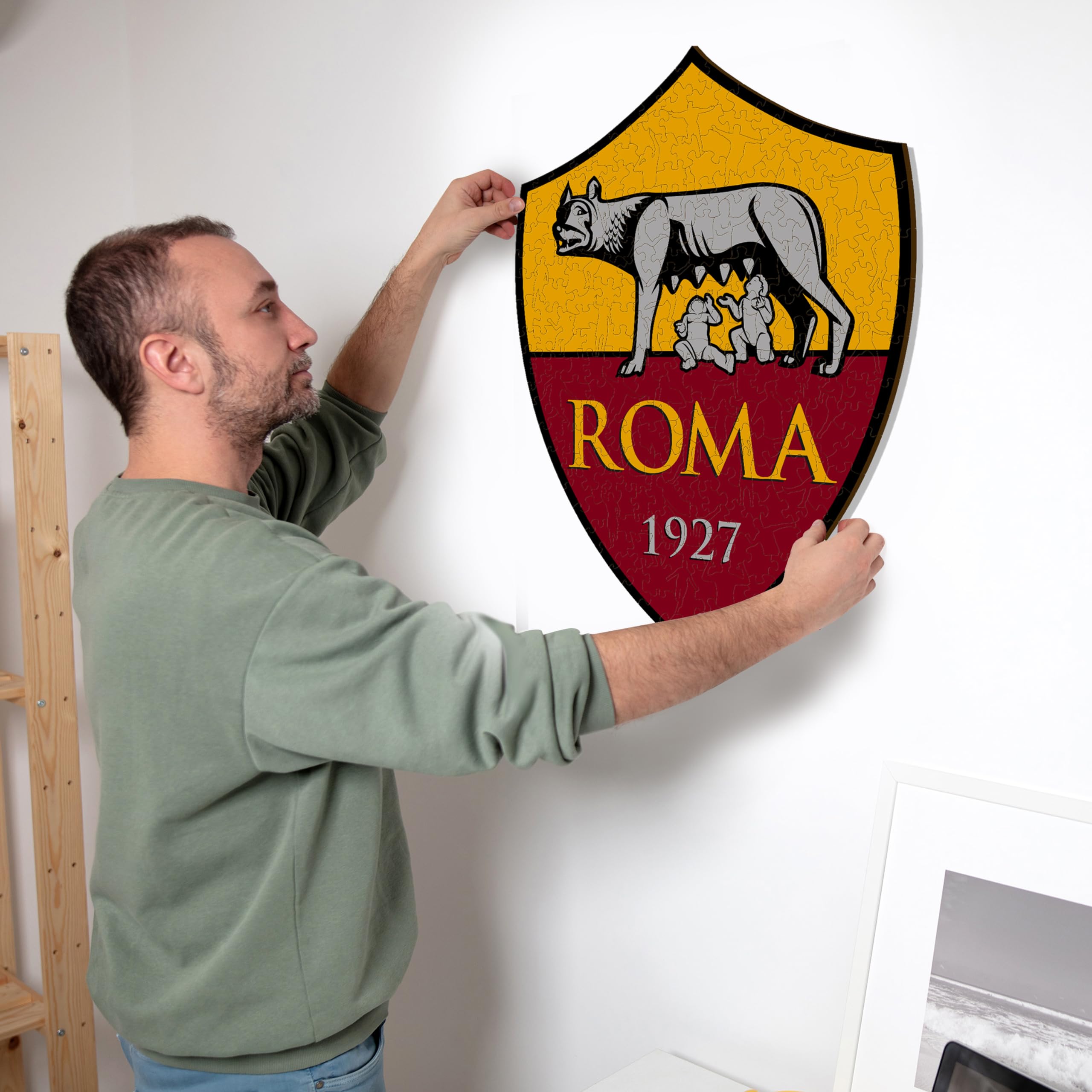 Iconic Puzzles, Roma Logo, Prodotto ufficiale, Puzzle di Legno per Adulti e Bambini, Legno 100% Sostenibile, Taglia M, 270 Pezzi