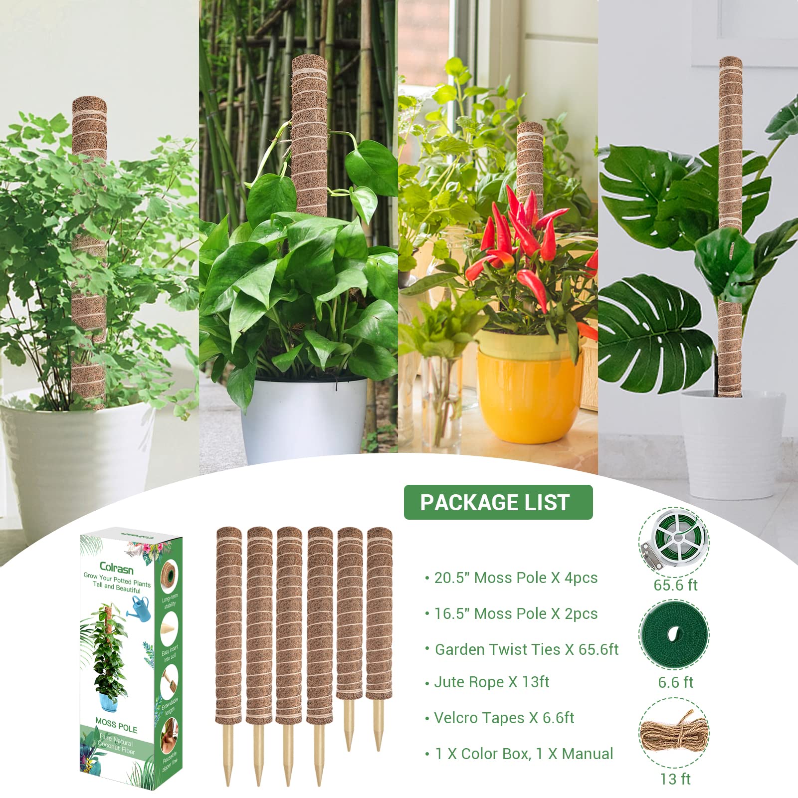 moss stick long 184 gentemstick モス Moss Pole for Plants Monstera, Extra-Long 115 inch Moss Stick for