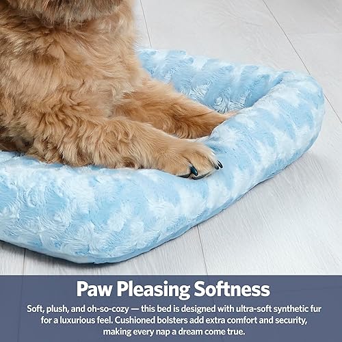 Vista 23 de Cama para mascotas MidWest Bolster, ideal para cajas de metal para perros, se puede lavar a máquina y secar, 36 - pulgadas, Rosado Blush