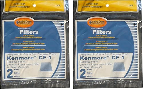 EnviroCare Filtros de repuesto prémium para aspiradora fabricados para adaptarse a Kenmore Sears Progressive CF1, Progressive & Whispertone,