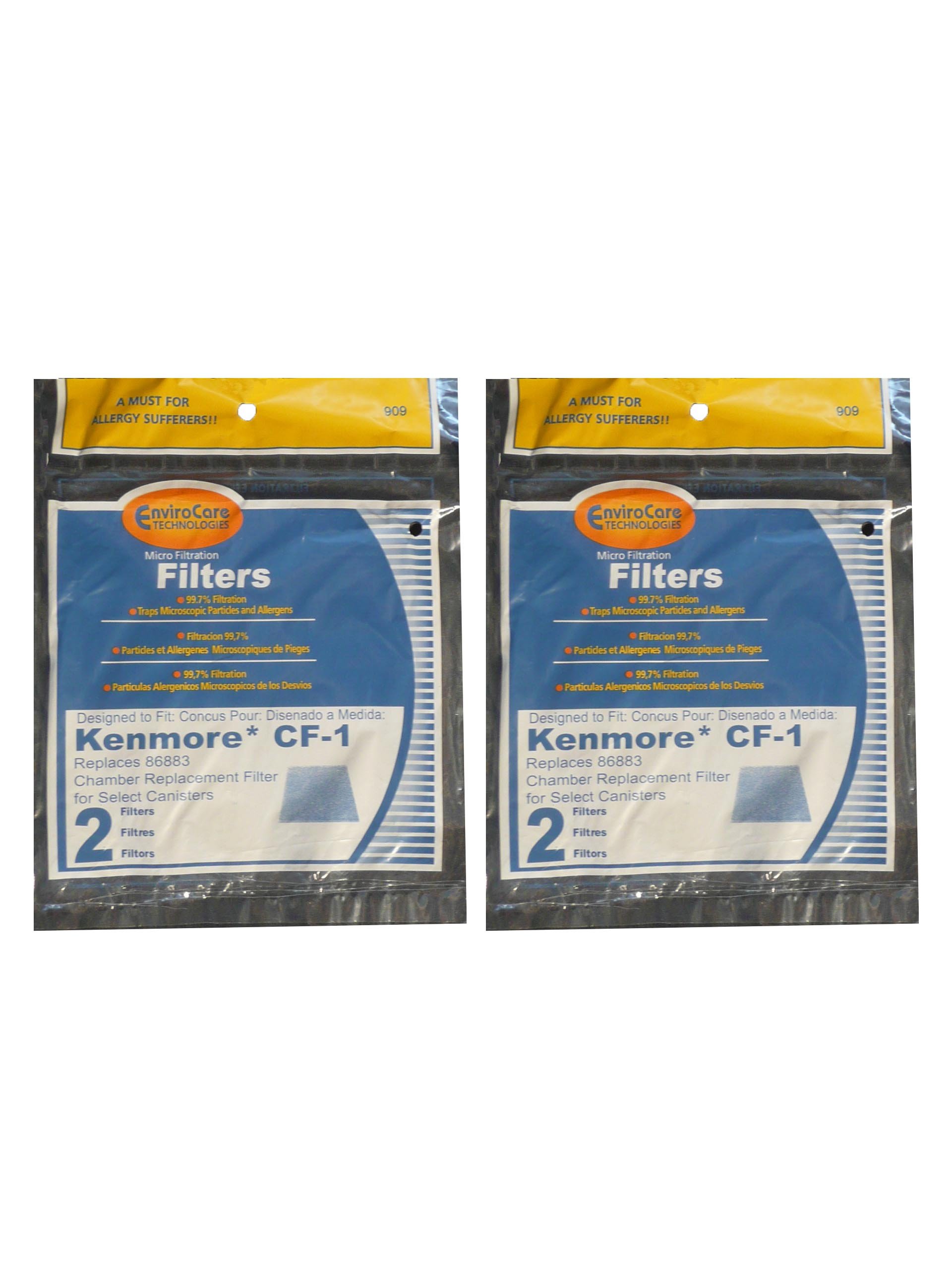 EnviroCare Kenmore Sears Progressive Foam Filter CF1, Progressive & Whispertone, Vacuum Cleaners, 86883, 86880, 20-86883, 2086883, 8175084 (4 Filters)