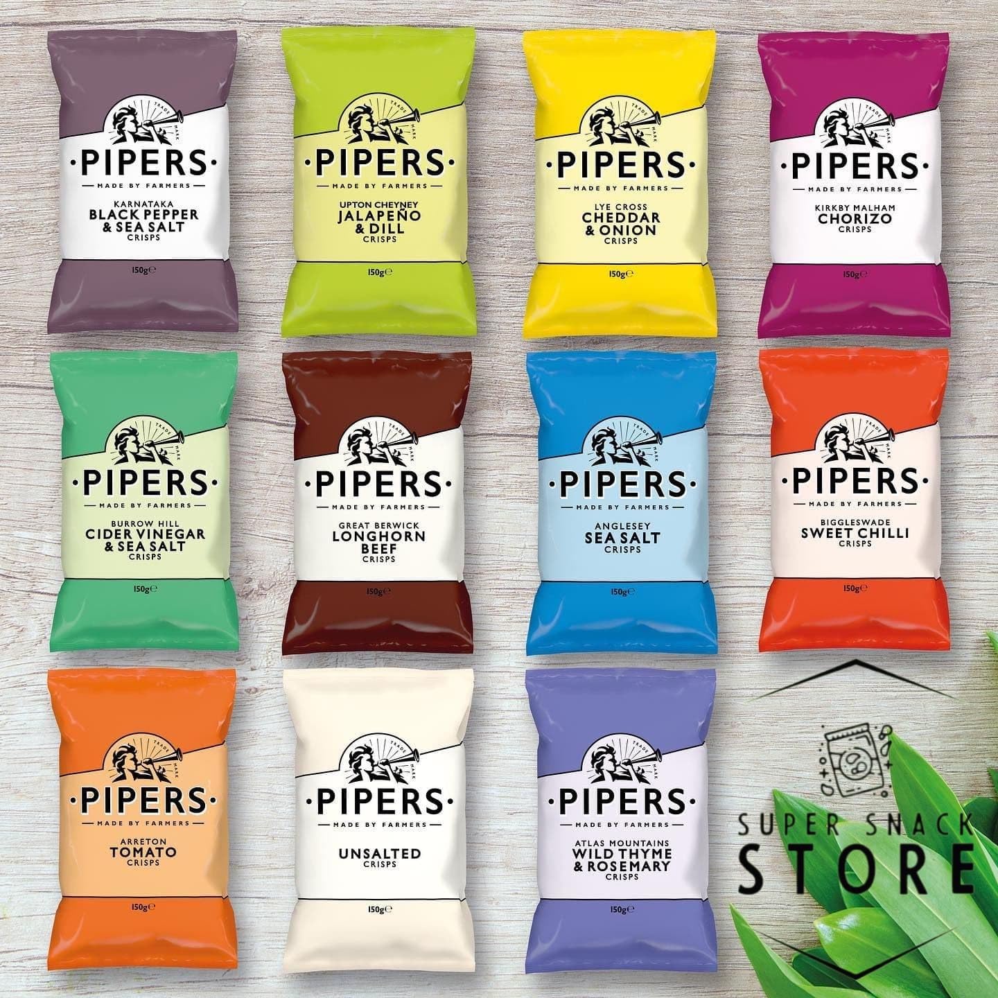 Pipers Crisps Mixed Case (Pack of 24x40g Mixed Flavours) Mixed between 6 Flavours - Super Snack Store Exclusive