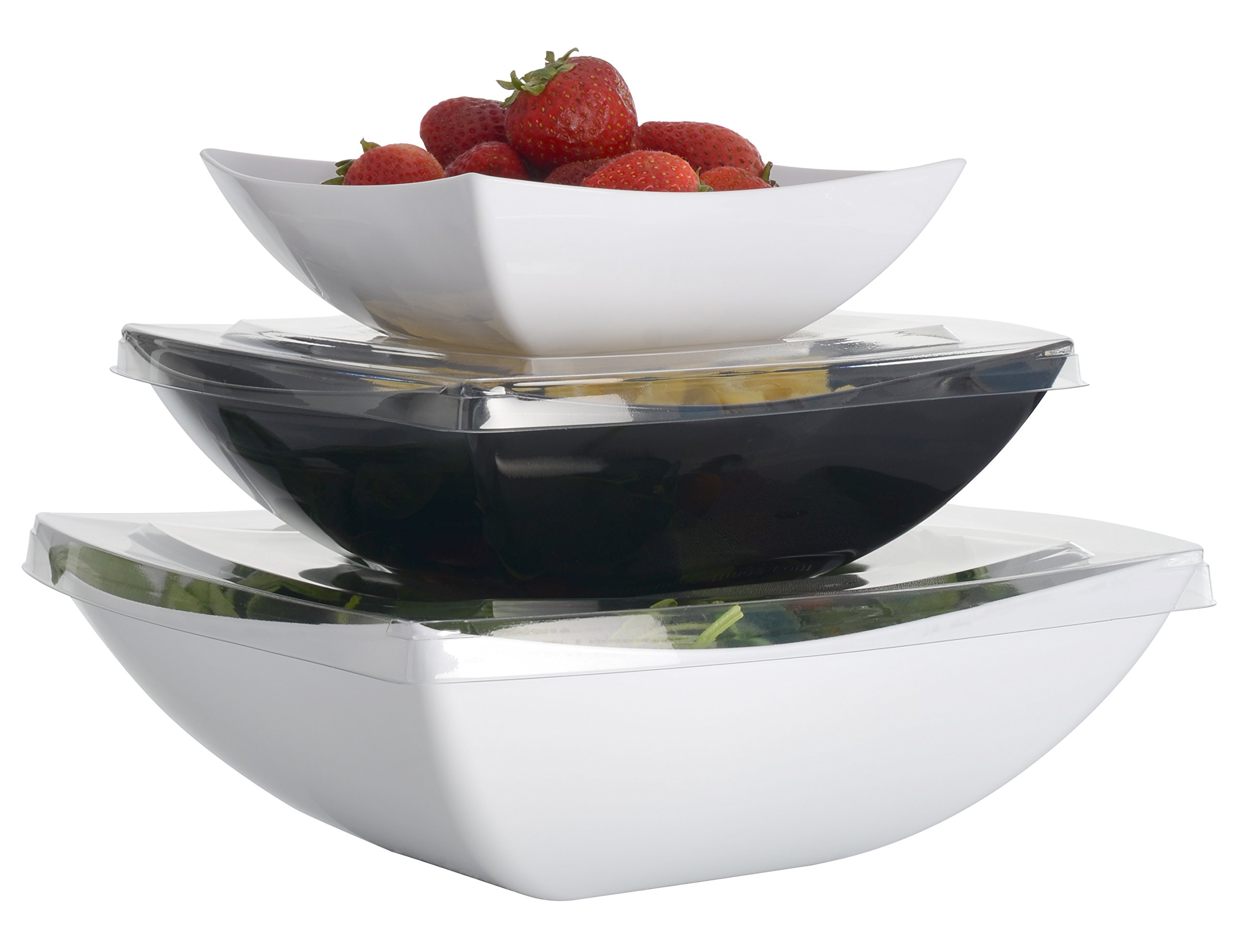 Fineline Settings Wavetrends White China-Like Square 8 oz. Serving Bowl 80 Pieces