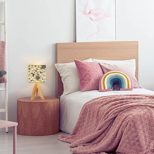 Miniatura 5 de OEPWQIWEPZ Lámpara de mesa de noche con trípode, preciosa y sin costuras, con estampado de rosas primaverales para decoración, textiles, lámpara de
