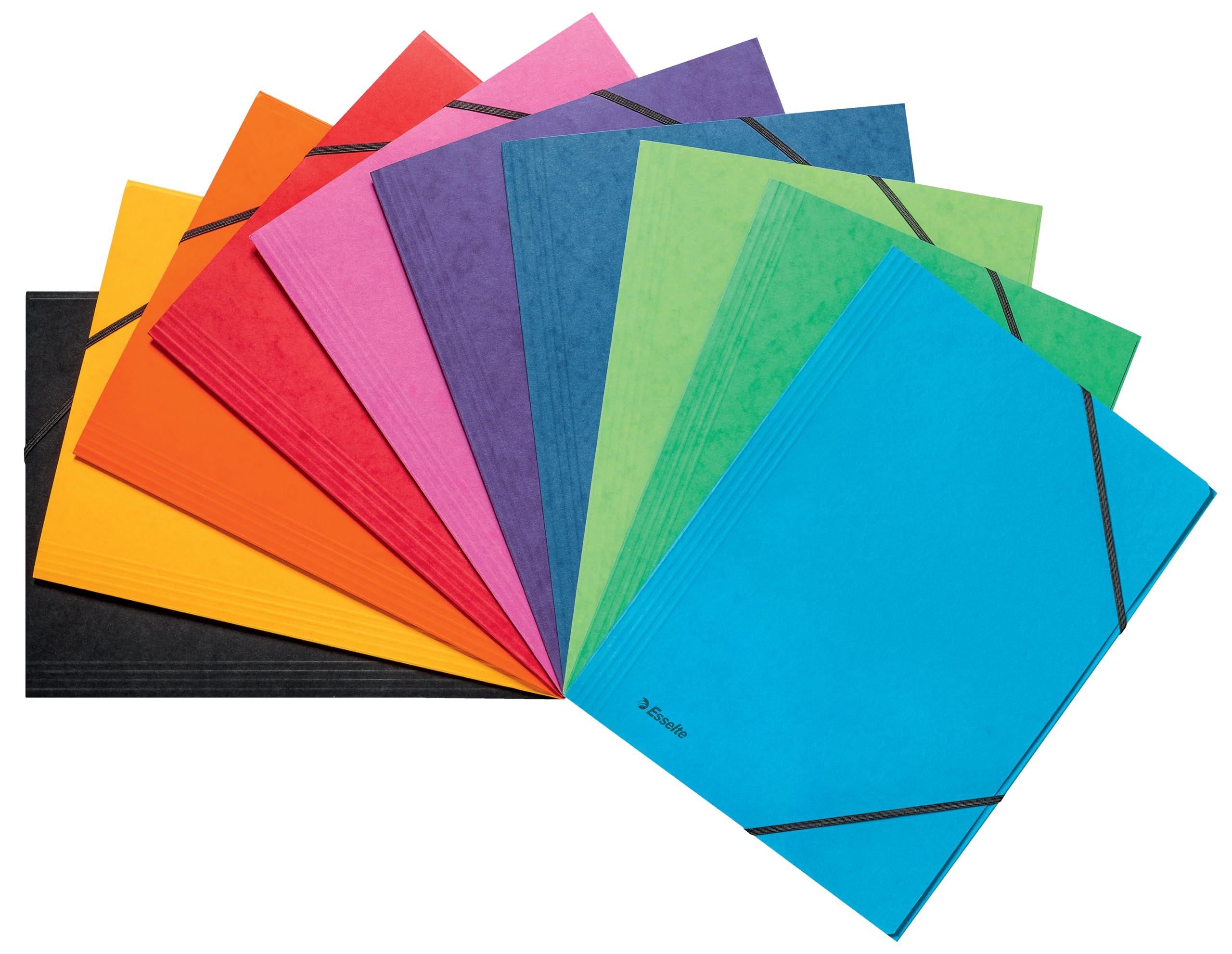 Esselte, 628938 Pack of 10 390 g/m² Cardboard Folders 24 x 32 cm Capacity 200 Sheets for School, Home and Office