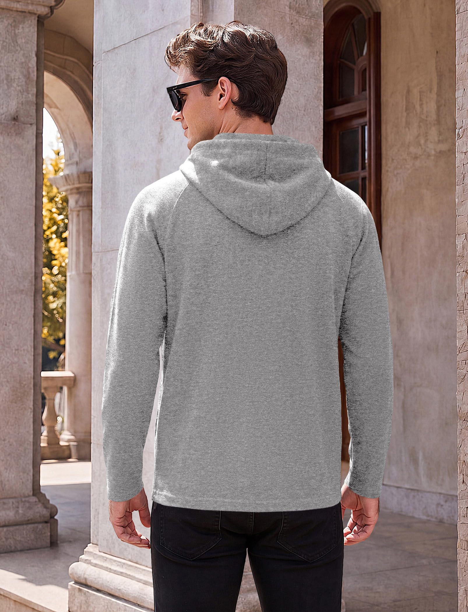 COOFANDY Sudadera con Capucha Hombre Manga Larga Cordón