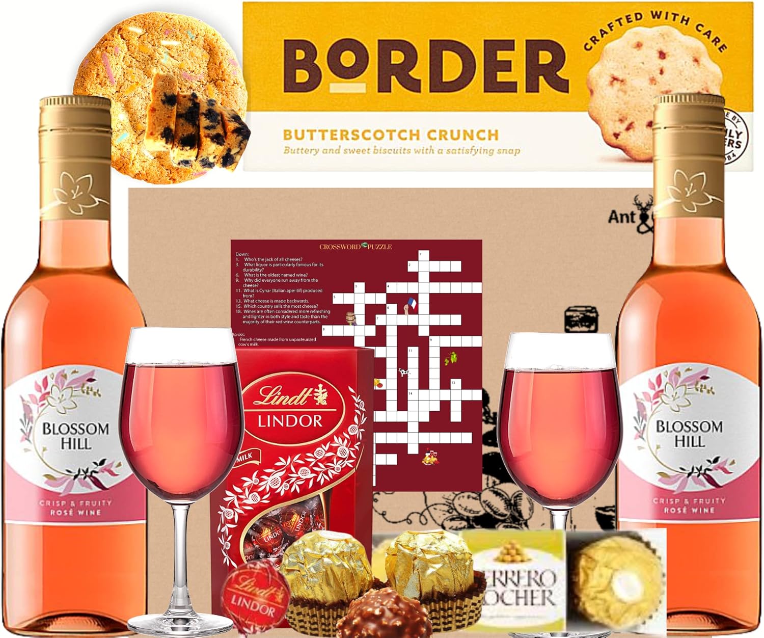 Rose Wine and Chocolate Gift Hampers for Women MenGift for Couples