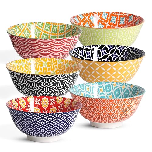 Metahom Ceramic Cereal Bowls, 23 Oz Colorful Soup Bowls, Deep