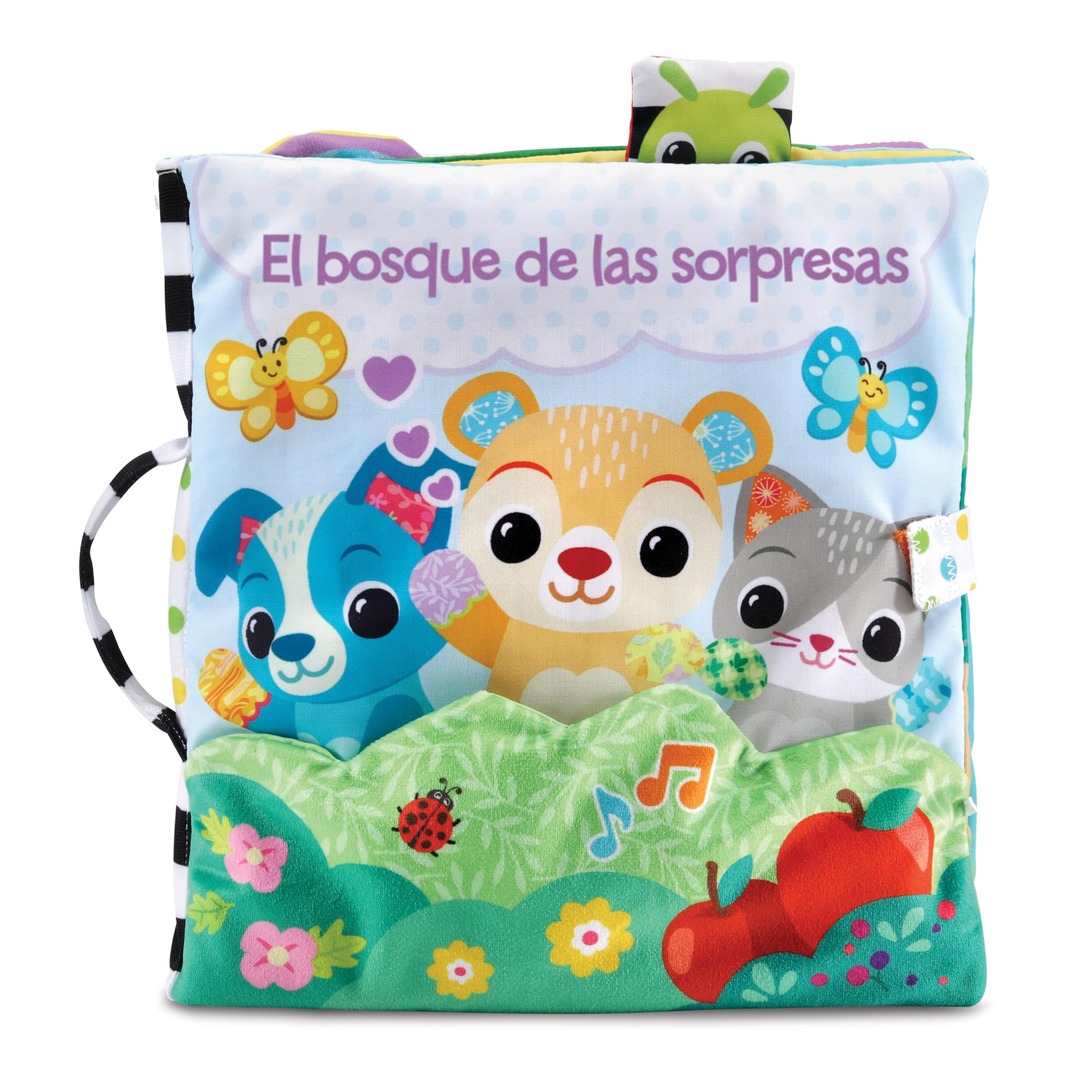 VTech-Baby Gran Libro sensorial El Bosque de Las sorpresas, Libro Grande de Tela, Interactivo, Elementos Móviles, Canciones y Melodías, Osito Separado, Regalo bebés +3 Meses, Versión ESP