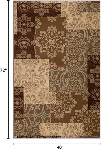 Miniatura 2 de Superior Alfombra de área para interiores, respaldo de yute, bloque de color floral moderno de granja, ideal para entrada, sala de estar, cocina,