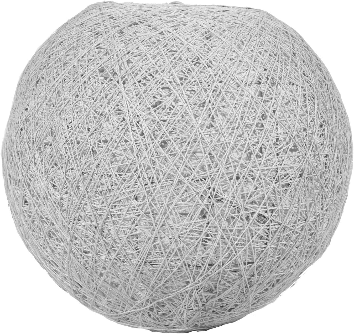 Lum&Co 31114 Abat-jour boule tissé en coton - Suspension boule Gris Clair - Diamètre 20 cm