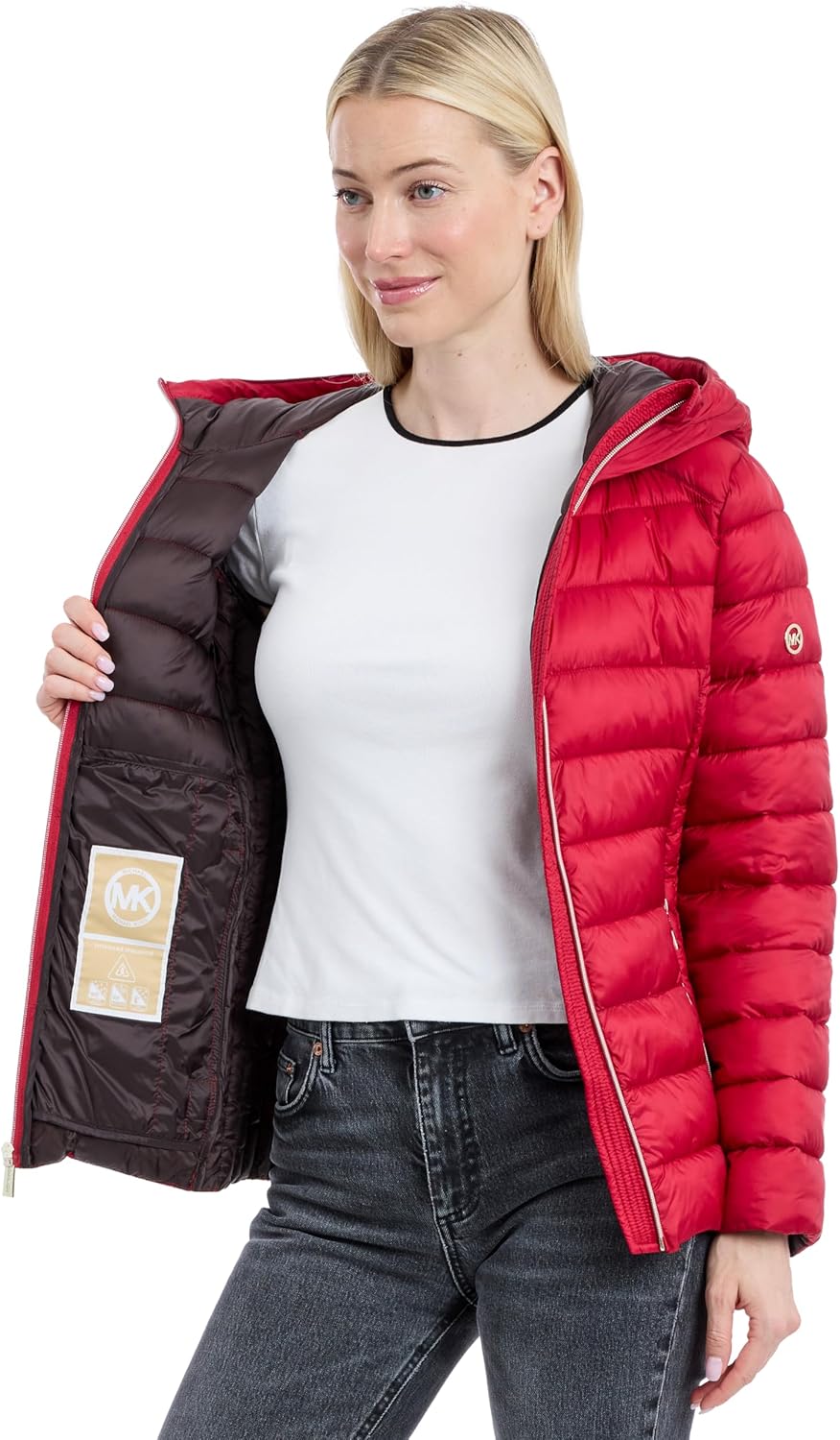 Michael Kors womens Packable Puffer Jacket, Lightweight Down Alternative - Image 6