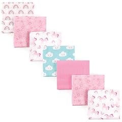 Luvable Friends Unisex Baby Cotton Flannel Receiving Blankets Rainbow 7-Pack One Size