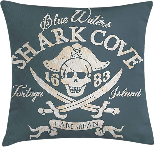 Miniatura 10 de Ambesonne Funda de cojín con diseño de océano, color azul, arena y playa, aguas tranquilas y pacíficas, funda de almohada cuadrada decorativa, 18 x