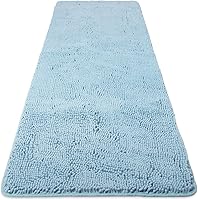 Vista 408 de Yeaban Juego de alfombras de baño verde manzana 2 piezas (20" x 32" y 17" x 24"), tapetes de baño de felpilla gruesa Alfombras de baño absorbentes
