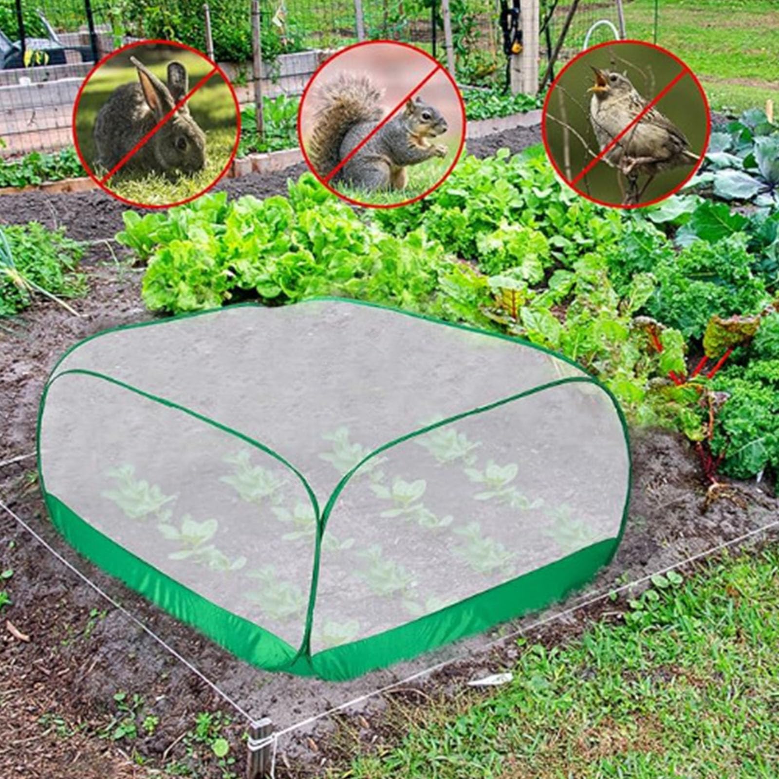Cubierta de mosquitera desplegable para plantas de jardín, uso al aire libre, para proteger verduras y flores de pájaros, mosquitos, con fácil montaje, barrera para pájaros, transpirable y permeable a