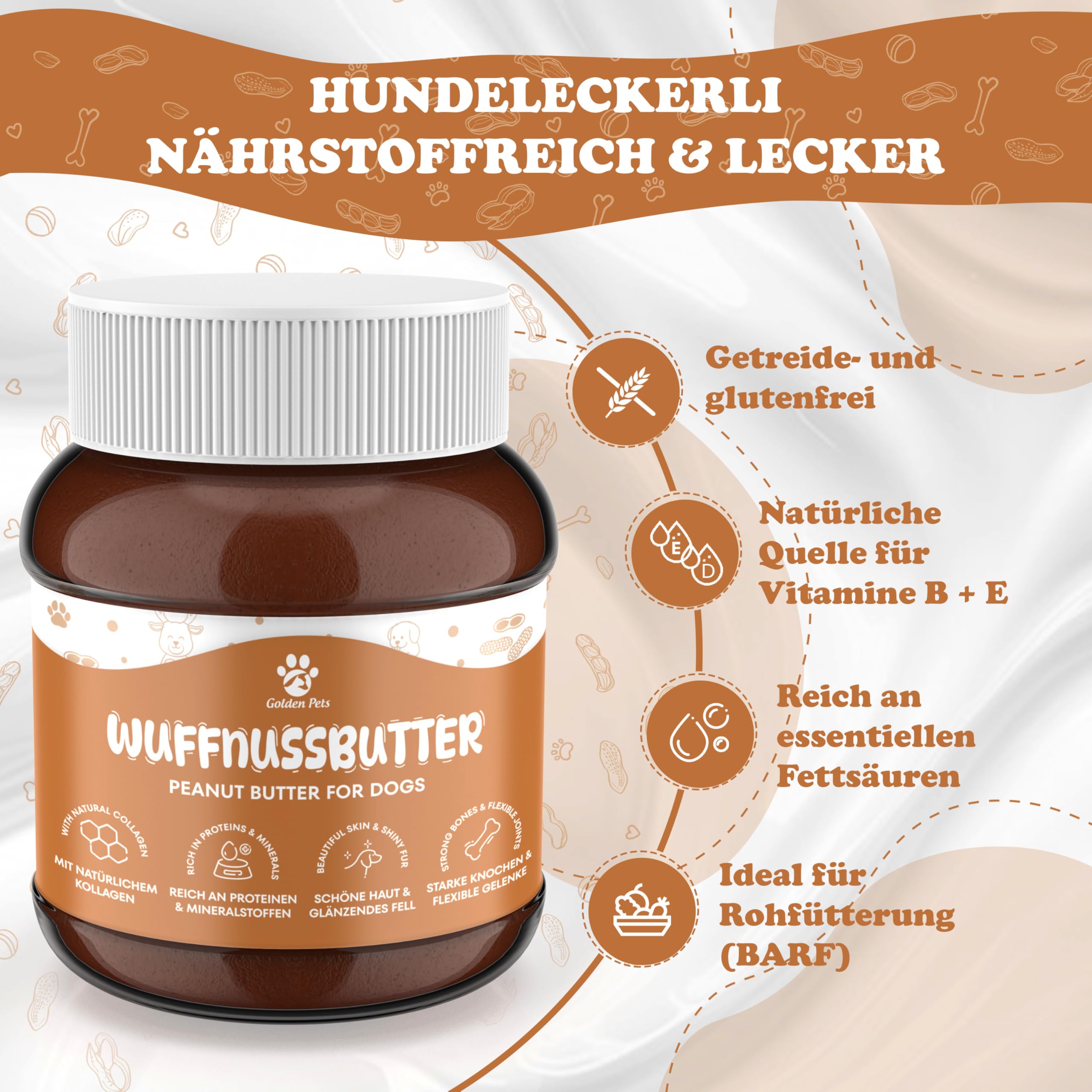 Golden Pets Masło orzechowe dla psów 330 g 100% naturalne