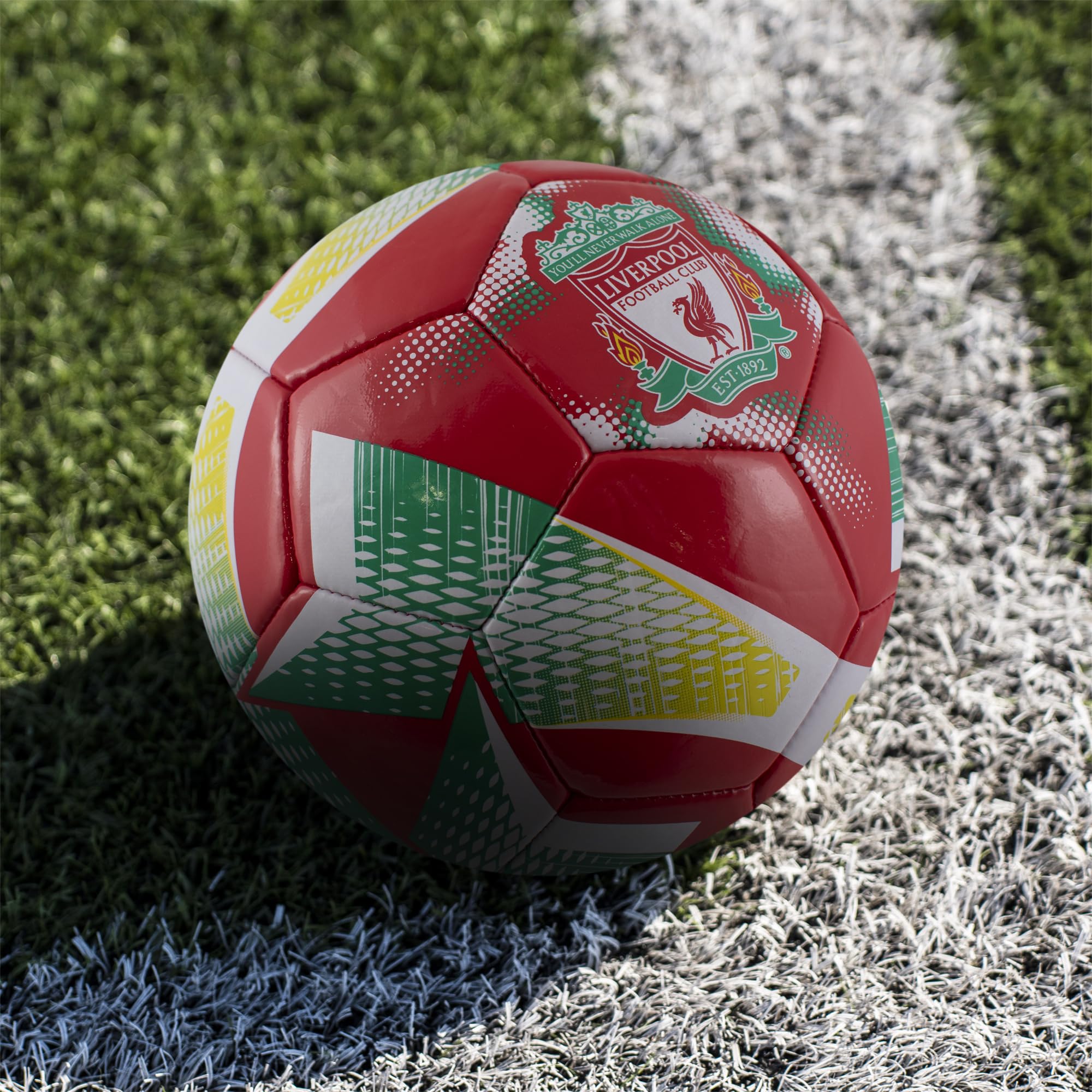 Hy-Pro Producto Oficial del Liverpool F.C. Balón de fútbol, tamaño 3, diseño en Espiral, mercancía del Liverpool, Entrenamiento, Coleccionable para niños y Adultos