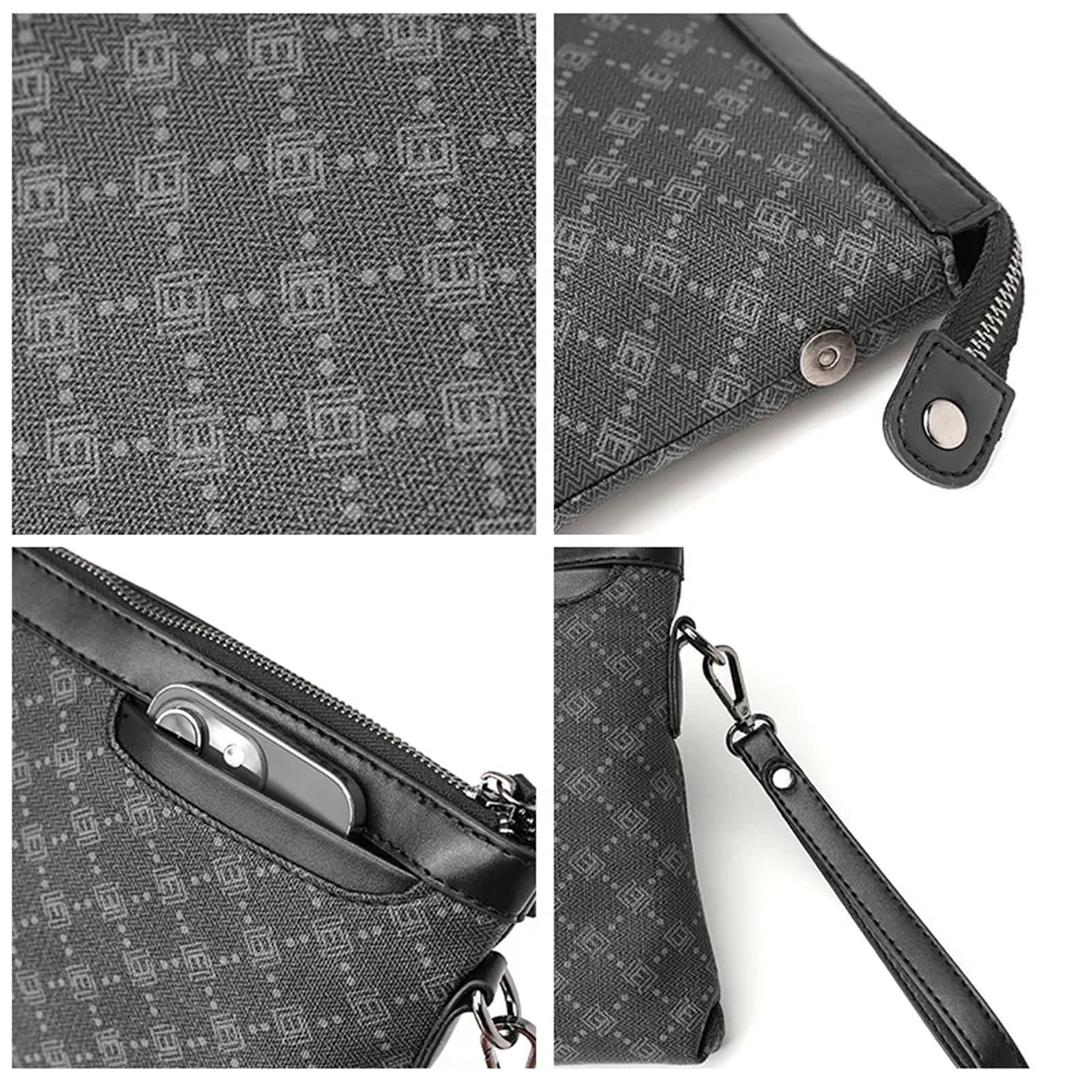 Pochette da uomo in morbida pelle Borsa da uomo Portafoglio rettangolare Pochette da polso for telefono