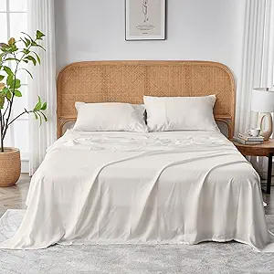 Sijo AiryWeight Tencel Sheet Set, 100% Lyocell Derived from Eucalyptus, Buttery Soft, Architectural Digest 2022 Best Cooling Sheets Winner, 1 Top Sheet Only (Ivory, Twin/Twin XL)