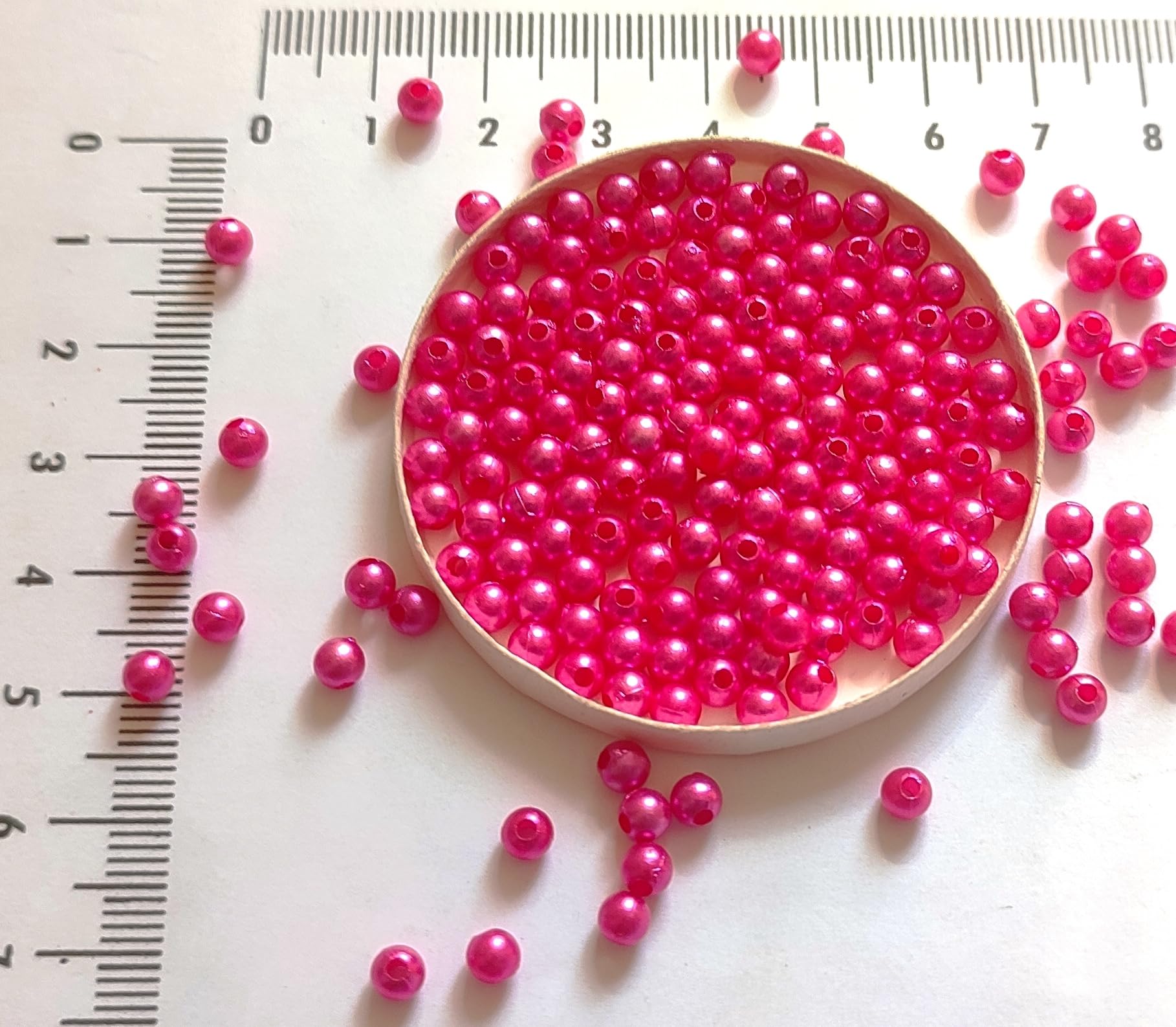 GoSetGet! 1500 Beads Rani Pink 4mm Round Pearl Beads for DIY Jewelry & More (4mm-RaniPink)-image-3
