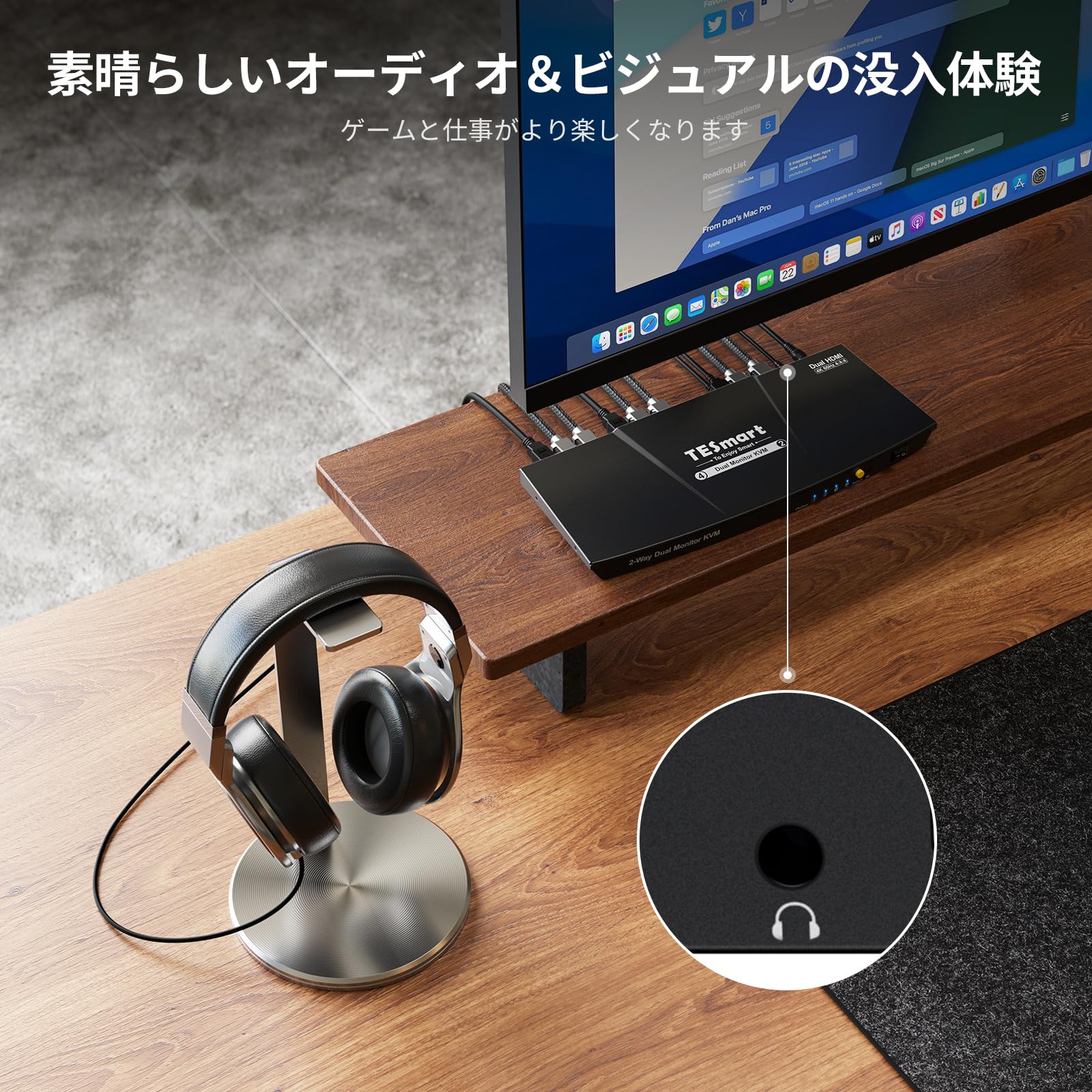 Amazon.co.jp: TESmart KVMスイッチ HDMI デュアルモニター 2ポート 2
