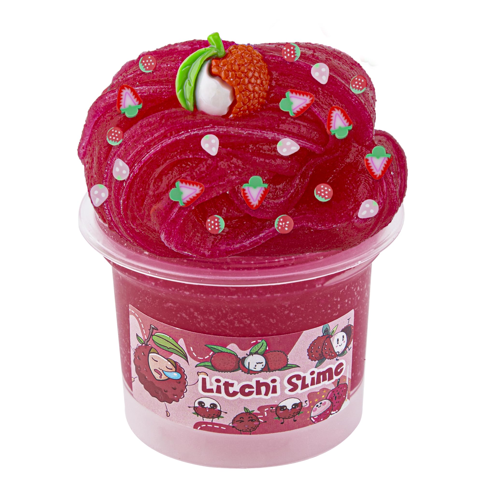 Litchi Jelly Slime - Super Soft, Stretchy Red Sensory Toys for Kids' Birthday, Easter, Halloween, Christmas Gifts
