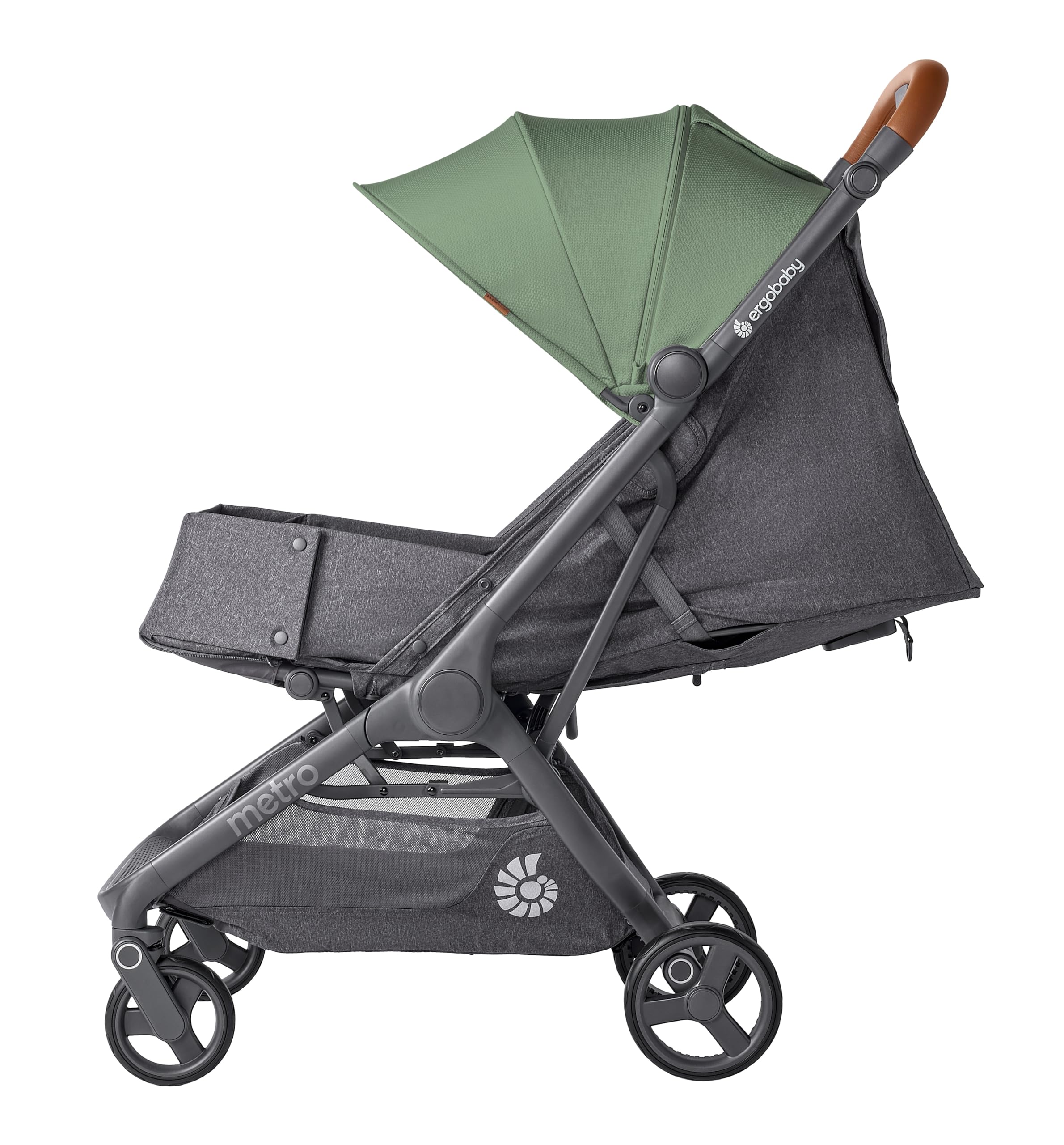 Ergobaby Metro 3 Deluxe Poussette compacte inclinable, pliage une main, compatible siège auto, Willow Green