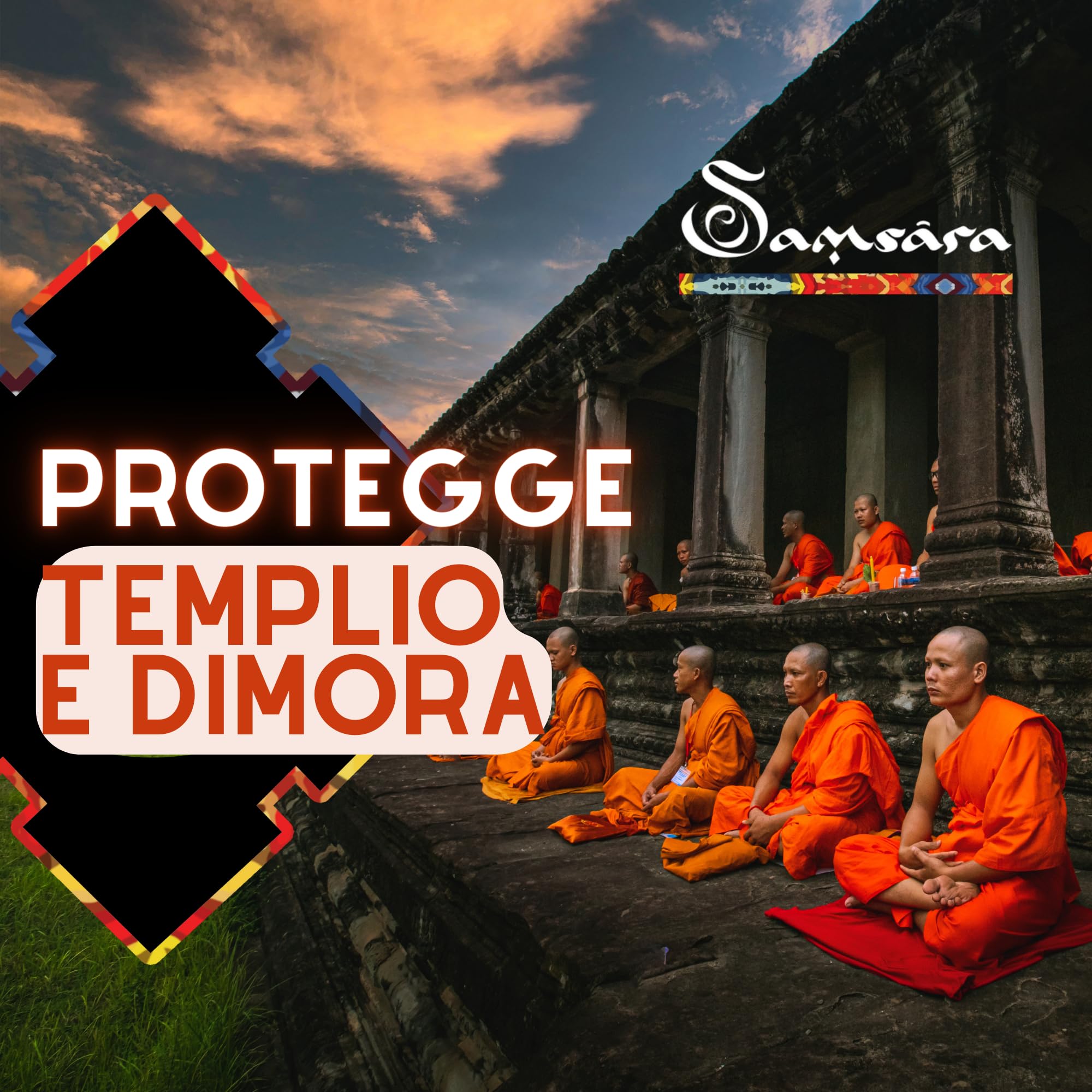 SAMSARA Japamala Oversize - 1 metro - in Legno 108 Grani | Mala Tibetano Tradizionale di grandi dimensioni per Preghiera e Protezione - 2/4cm (DIAMETRO PERLA 4CM)