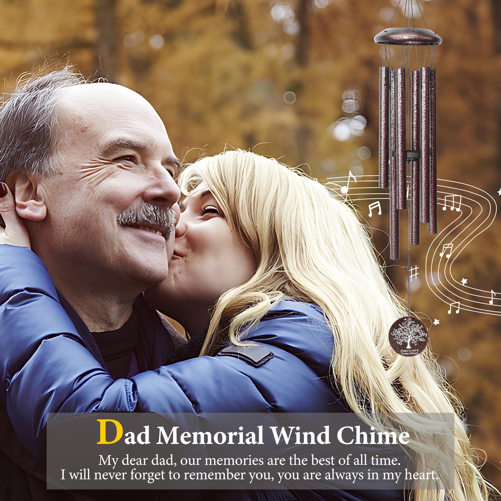 Memorial Gifts for Loss of Dad, 25'' Memorial Wind Chimes for Loss of Father, Sympathy Gifts for Lose of Dad Father, Bereavement/Condolence/Remembrance Gifts 2